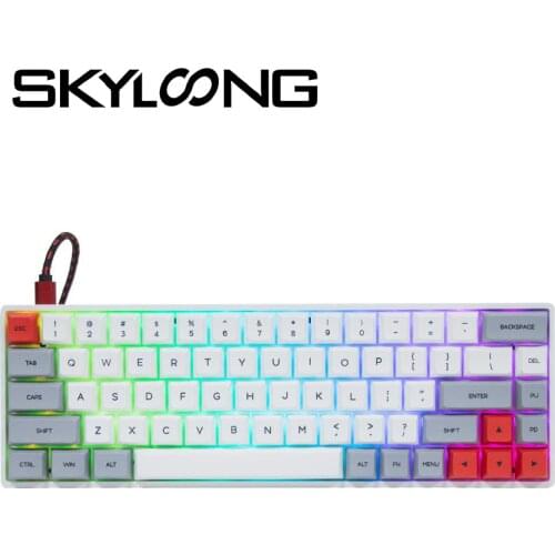 SkyloongSK68s Teclado Mecánico Gamer Teclado Bluetooth Gk61 Mini Keyboard Teclado 60%Pc Usb Gateron Yellow Windows Blank Keycaps