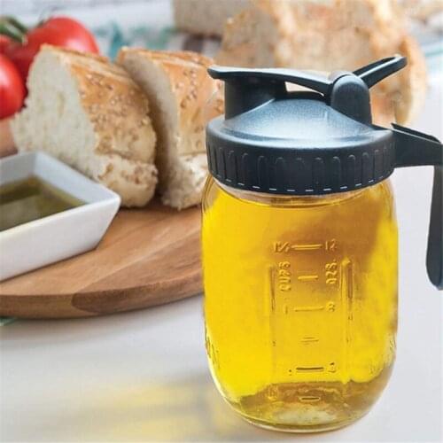 Jar Glass Cup Beverage Mug with Lid Wide Mouth Leak-proof Bottle Cover Cold Drinking Jars Juice Cup Jar For Kitchen