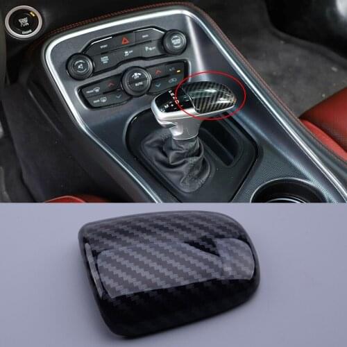 Carbon Fiber Style Gear Shift Knob Head Cover Trim Sticker Decoration Fit For Dodge Charger Challenger 2015 2016 2017 2018 2019
