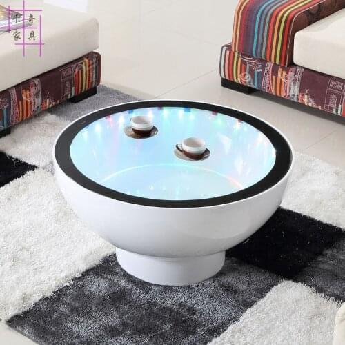 Heightening as few. Creative tea table. Toughened glass. Furniture lamp round table