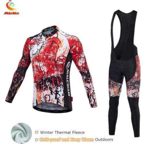 Malciklo Winter Cycling Clothing Keep Warm Mens Cycling Jersey 2018 Thermal Fleece Maillot Abbigliamento Ciclismo Invernale