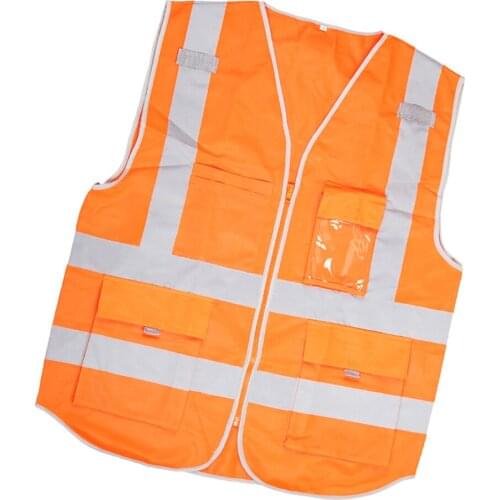 1 Piece Reflective Safety Vest with 2 Reflective Strips, Outdoor Security Work Top