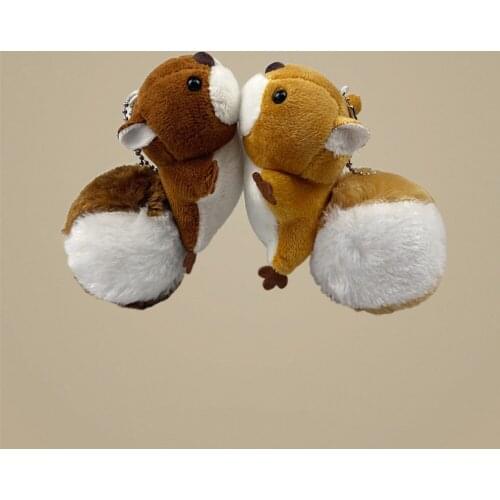 12CM Squirrel Toy , Stuffed Toy Doll ; Keychain Pendant Wedding Bouquet Gift Plush Toys