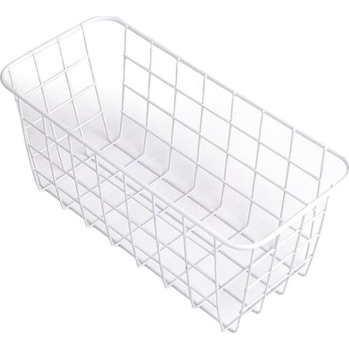 2x Grid Bathroom Basket Kitchen Vegetables Storage Organizer Kitchen White