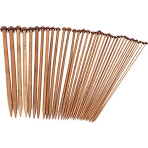 36pcs/set Knitting Needles DIY Wood 18 Sizes Eco friendly Double Crochet Carbonized 25cm Smooth Wood Knitting Tool