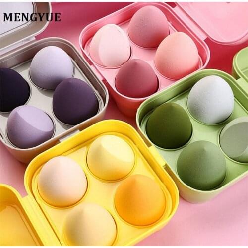 4/8pcs Makeup Blender Cosmetic Puff Makeup Sponge with Storage Box Foundation Powder Sponge Beauty Tool Women