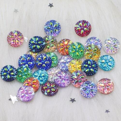 40pcs 12mm shiny colorful ingot flower crystal gemstone flat back sewing rhinestone diy wedding decoration crafts accessories