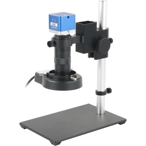 CCD Industrial Camera Holder Upper And Down Regulation Digital Industry Lab Microscope Lens Table Stand Fixed+100X C-Mount Lens