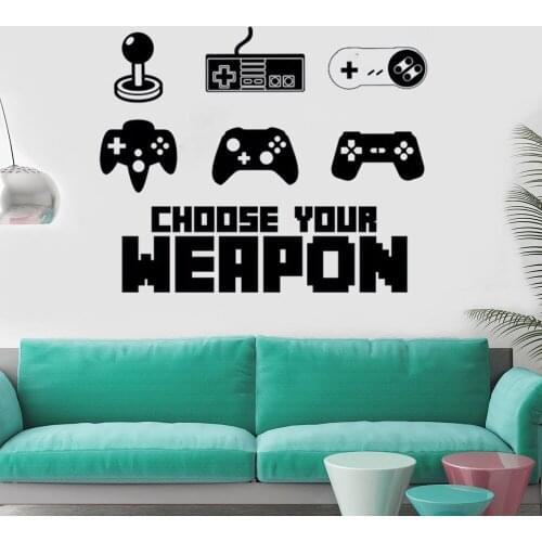 Game Controller Wall Sticker Home Games Decoration Wall Decal Design Vinyl Gamer Mural Boys Room Decor AY1380