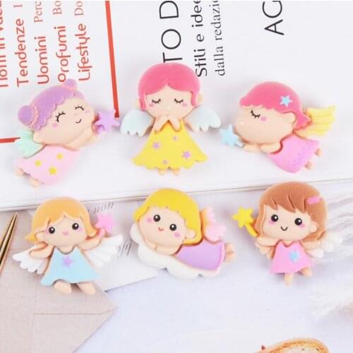 20pcs/lot Kawaii Flatback Resin Cabochon angel Flat Back Cabochons for Phone Decor DIY Scrapbooking Hair Bows