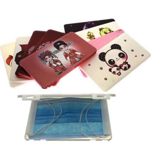Mask Storage Box Colorful Cartoon Respirator Storage Box Snap-on Portable Mask holder Thicken Model