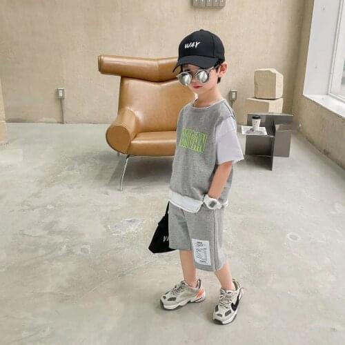 Summer Boys Clothes Sets 2pcs t-shirts and shorts suits cotton loose style kids sets boy tops & shorts children Clothing suits