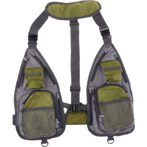 Multifunctional Fly Fishing Vest Chest Bag Mesh Vest Storage for Tackle Gear