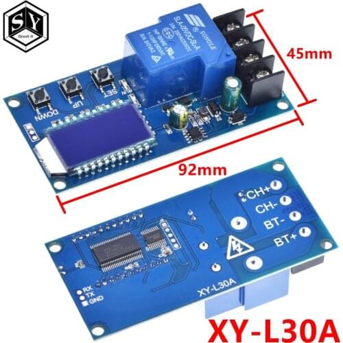 GREAT IT DC 6-60v 30A Storage battery Charging Control Module Protection Board Charger Time Switch LCD Display XY-L30A