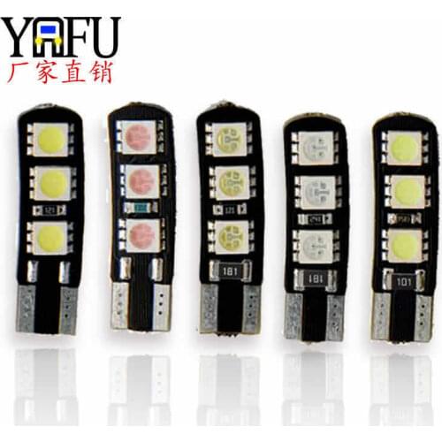 Factory Direct Sale Automobile Led T10 Blade Width Indicator Lamp T10 5050 6smd License Plate Lamp Decoding car accessories