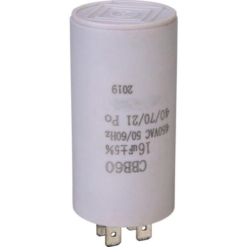 1pc Double Insert Parts Starting Capacitor Motor Permanent 16uf 450V 50 60 Hz CBB60 Capacitor AC Motor Micro Parts