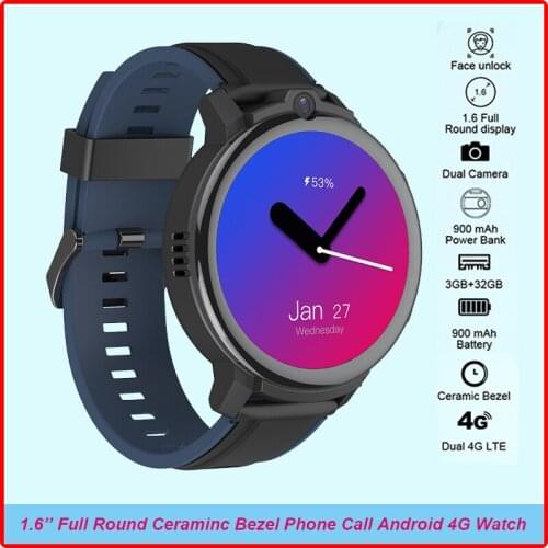 Reloj Inteligente Hombre 3GB 32GB Smart Watch Men Android 7.1 Face ID 8MP Dual Camera GPS Heart Rate Monitor 4G Smartwatch Phone