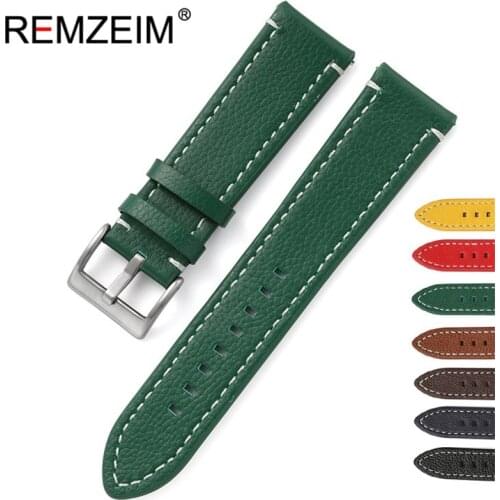 Quick Release Genuine Leather Matte Watch Strap Smart Watch Watchband for Samsung Galaxy Gear S3 18mm 20mm 22mm 24mm