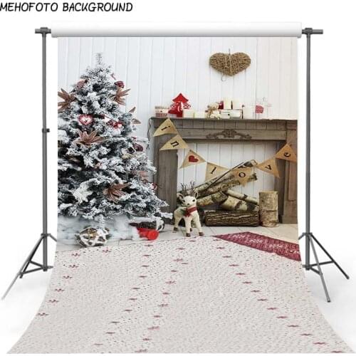 Christmas Background Backdrop Fireplace Tree Winter Snow Window Interior Baby Birthday Photography Background For Photo Studio