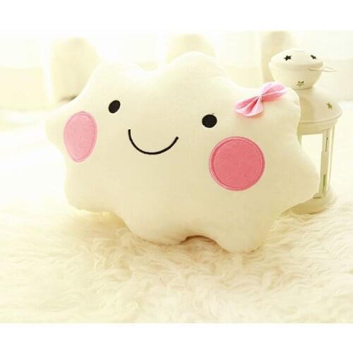 Cute Kawaii Smile Shape Pillows White Color Cotton Pillow Cushions for Sofa Chair Car Decor Children Kids Throw Pillows Toy Gift