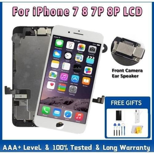 AAA+++ For iPhone 7 8 Plus Full Set LCD Assembly Touch Digitizer For iPhone 7P 8P Display Replacement+Front Camera+Ear Speaker
