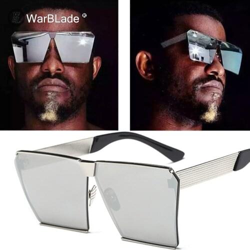 WarBLade New Sunglasses Women Men Oversized Square Glasses UV400 Gradient Vintage Brand Designer Eyeglasses Frames Rimless Glass