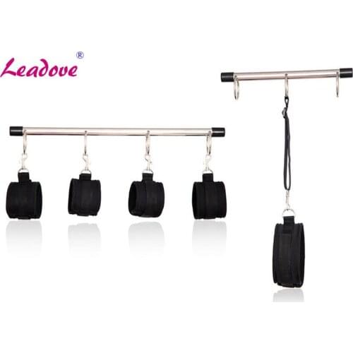 Steel Bondage Bar Neck Collar Handcuffs Restraints Spreader Set Sexy Fetish Love Adult Game Sex Toys For Couples PG0092