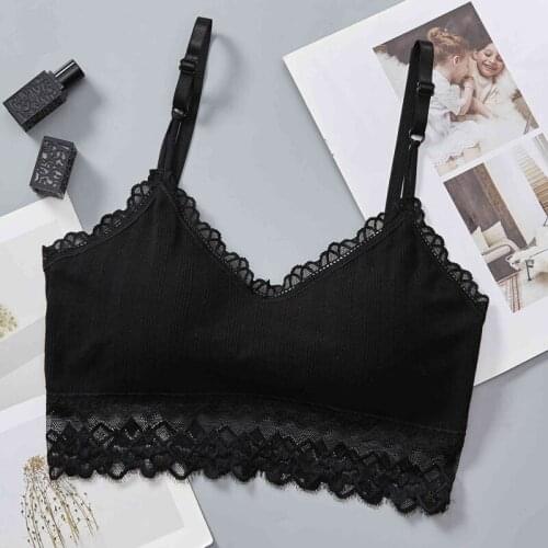 Lace Stitching Sports Bra Wire Free Stretchy Bralette Fashion Sexy Push Up Bras Women Fitness Solid Color Bra
