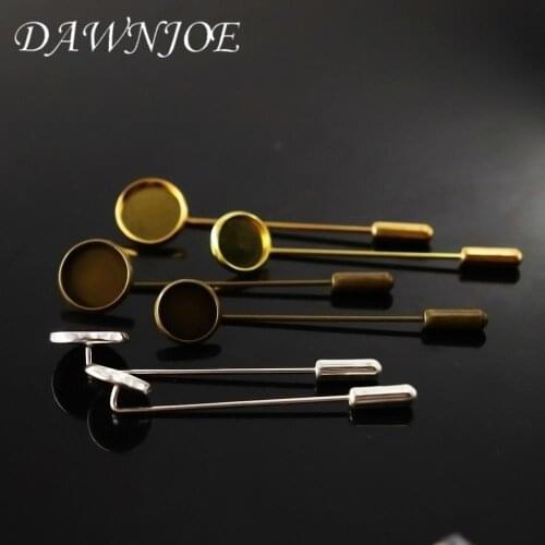 10/12/14/16/18/20mm Plating Gold Brooch pin Collar pin Cabochon Base Blank Settings DIY Making Jewelry Finding