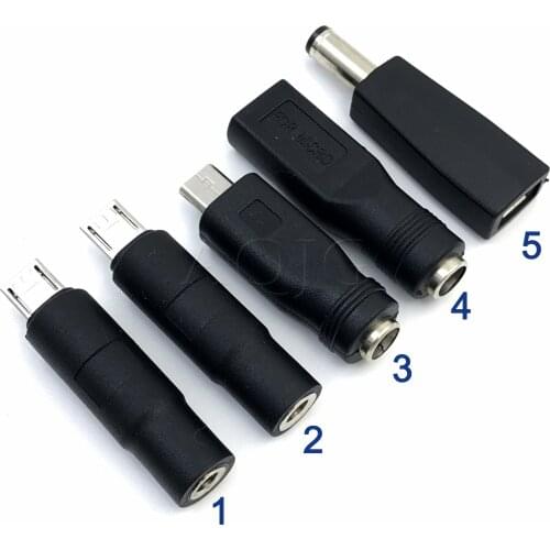 1Pcs 5V DC 5.5 * 2.1 mm Power Jack Micro USB 5.5mm *2.1mm 3.5*1.35mm 4.0*1.7mm Male To Female DC Power Connector Adapter