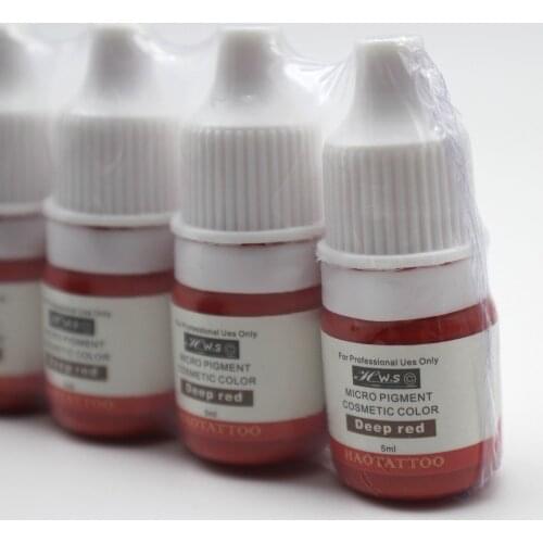 2Pcs deep red Professional Semi-Permanent Makeup Tattoo Ink Vacuum Aseptic Makeup Pigment For Eyebrows Eyeliner Lip