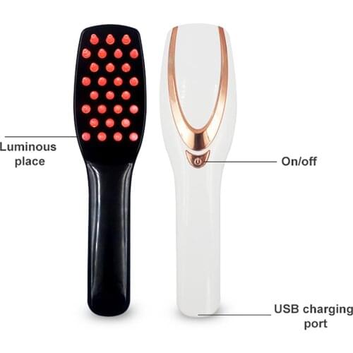 2019 Exquite Cute Useful Tool Magic USB Recharge Anti Hair Loss Phototherapy Electric Vibration Massage Comb Portable Compact