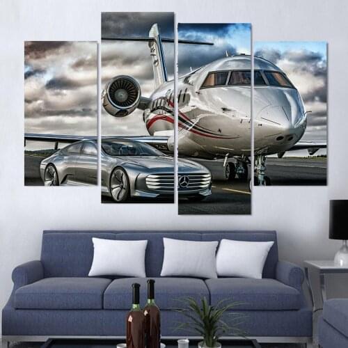 4 Panel Car And Plane 5d Diamond Embroidery peony,Full square Diamond Mosaic stickers diamond painting Cross Stitch home decor