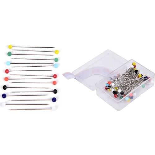 50pcs/lot Round Pearl Head Dressmaking Pins Weddings Corsage Florists Sewing Pin DIY Crafts Accessories