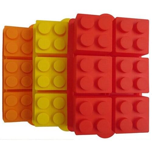 60pcs/lot Cake Decorating Mould Big Silicone Ice Mold Blocks Shaped 6 Bricks Ice Cream Tools Cream Tubs Silicone Cake Mold