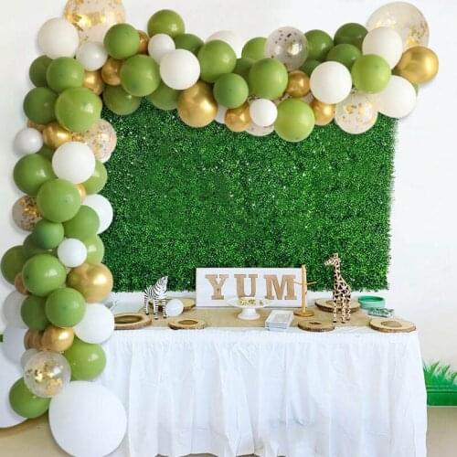 95pcs Retro Olive Green Balloons Garland Arch Kit Confetti Ball Chorme Gold Latex Globo Birthday Valentine Wedding Party Decors