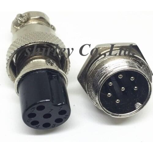Free shiiping 5pair=10PCS Male & Female Diameter 16mm Wire Panel Connector GX16 7P GX16-7 M16 circular connector Socket Plug