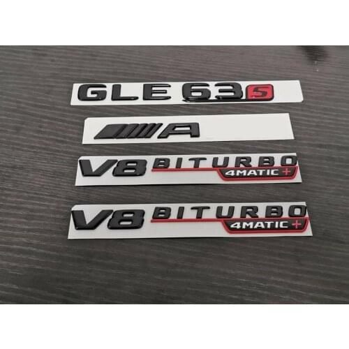 Gloss Black Red GLE63S for Biturbo 4matic+ emblem badge For GLE C292 W166 Series
