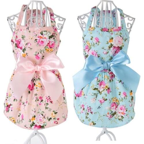 Floral Dog Dress Spring Summer Pet Cat Dresses for Dogs Costume Vestido Perro Chihuahua Dog Dress For Small Dogs Cat Yorkshire