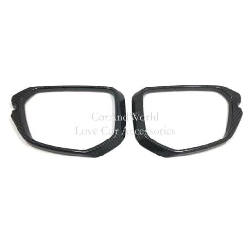 For Honda Civic 10th 2016-2019 Side Door Rear View Mirror Rain Eyebrow Cover Rearview Trims Carbon Fiber Molding Car Accessories