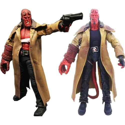 2 Type Movie Mezco HB Hellboy Series Includes Cigar Samaritan Handgun Action Figure Model Toy Gift