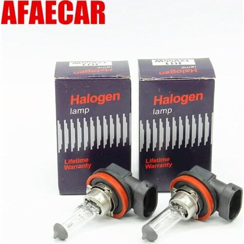 AFAECAR 10pcs 12v 55w H11 Halogen Bulb 4300K Quartz Glasses Car Auto Lamp Fog Light