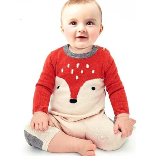 Autumn Boys Girls Rompers Fashion Baby Romper Cute Cartoon Fox Jumpsuit Kids Costume Fox Infant Clothing Baby Boy Girl Clothes