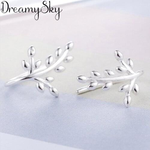 Korean Sweet Silver Color Leaf Earrings For Women Ladies Earrings Jewelry Girls Gifts Pendientes oorbellen