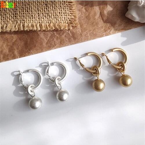 Kshmir 2021 New Circle Pendant Earrings Metal Sand Gold Earrings Fashion Girl Party Jewelry Gift