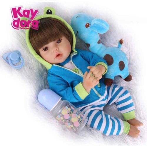 KAYDORA Reborn Baby Dolls 48cm Cloth Body Stuffed Lifelike Girl Toddler Bath Play Toys Cute Bebe Boneca Menina Lol Birthday Gift