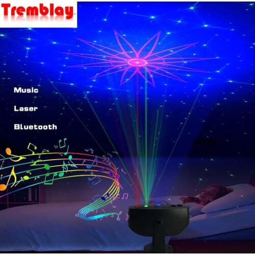Stage Effect Sound Laser for DJ Disco Christmas Holiday Party Projector Music Mode Starry Sky LED Speaker Lamp Party Lights