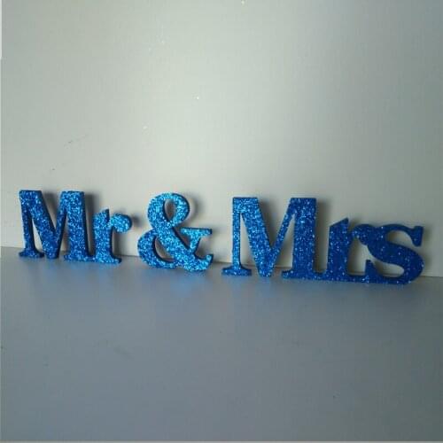 Blue Glitter Wedding Sign Wedding Reception Table Decorations Free Standing Wedding Letters Sweetheart Table