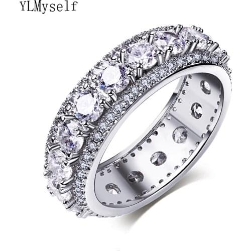 Trendy circle rings round cut stones jewelry nice jewellery shiny crystal women accessories finger ring