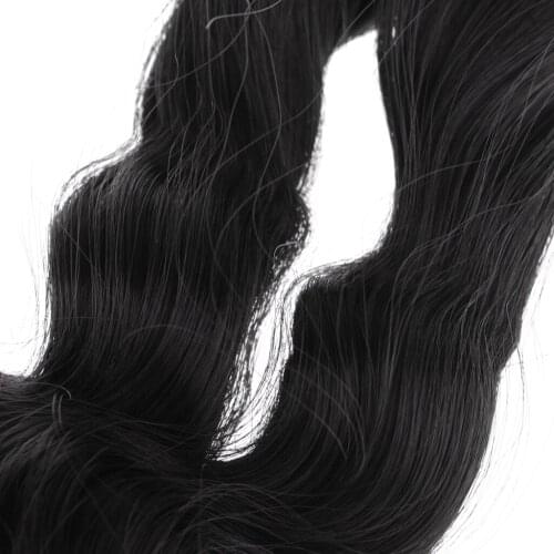 Fashion 25cm DIY Doll Wigs Long Curly Wavy High Temperature Wire Hair Black